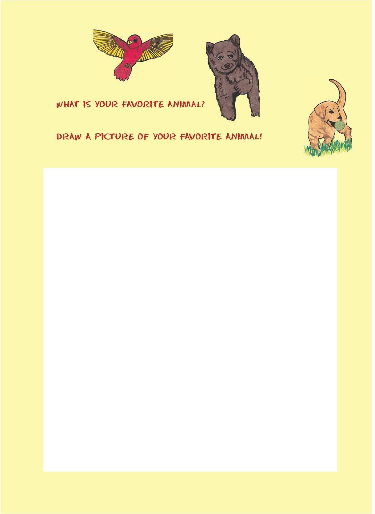 Fav animal activities page